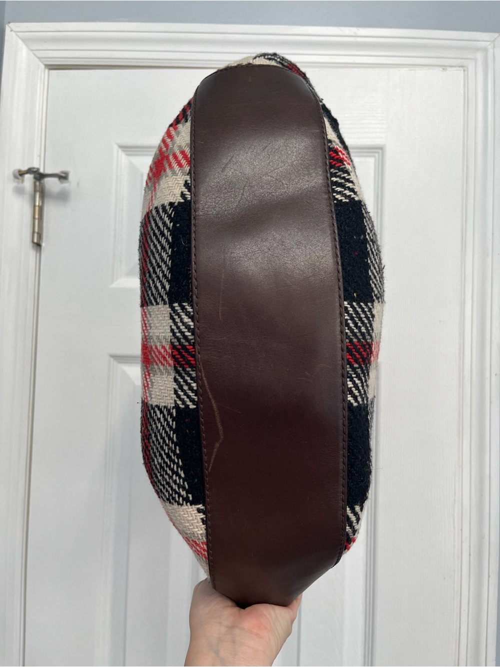 Kate Spade NY Storybook Lining Ruby Park Shon Hobo Bag Plaid Wool Red - Picture 6 of 17